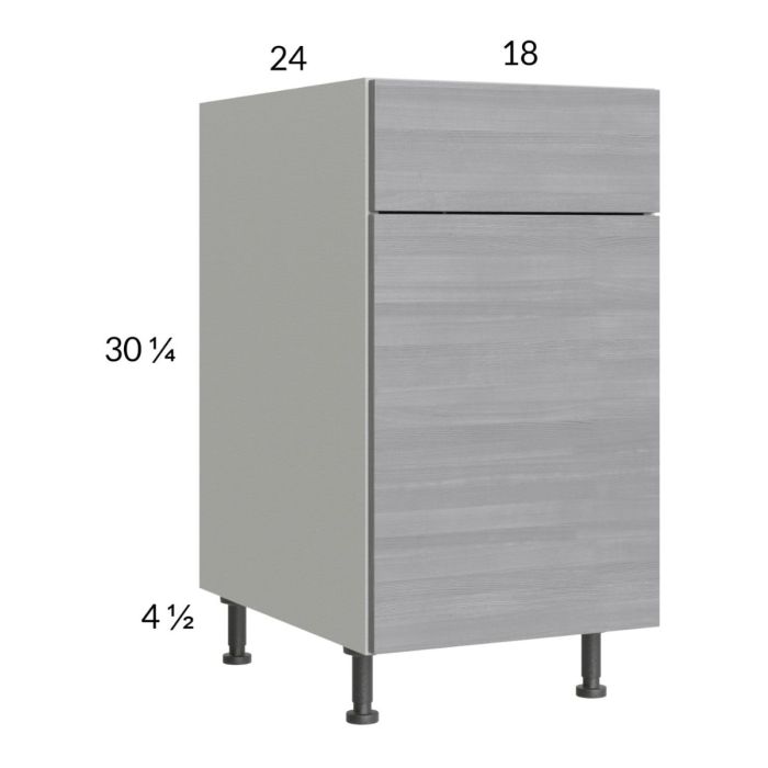 RTA Euro Grey 18" Base Cabinet with Double Trashcan Pullout