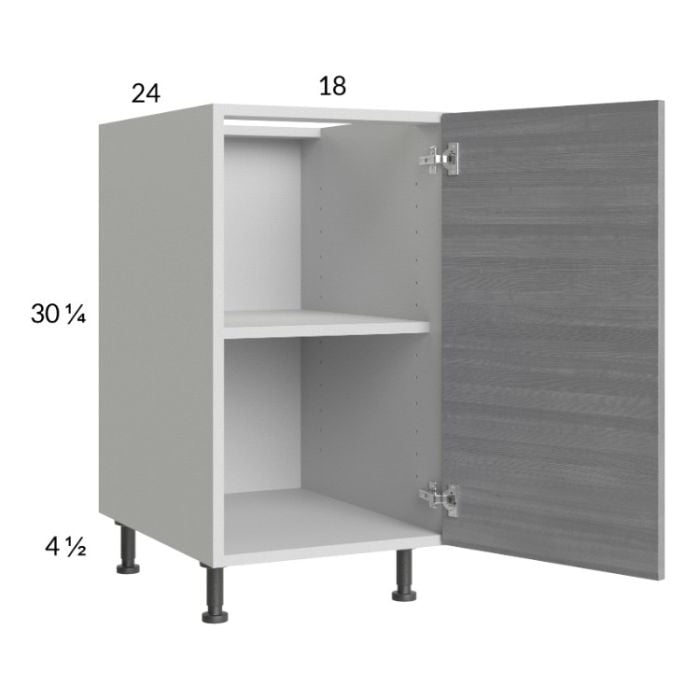 RTA Euro Grey 18" Full Height Door Base Cabinet with 1 Finished End Panel