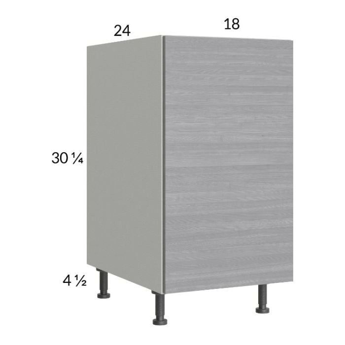 RTA Euro Grey 18" Full Height Door Base Cabinet with 2 Finished End Panels