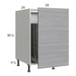 RTA Euro Grey 18" Full Height Door Base Cabinet with Double Trashcan Pullout