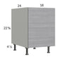 RTA Euro Grey 18" Full Height Door Desk Base Cabinet with 1 Finished End Panel