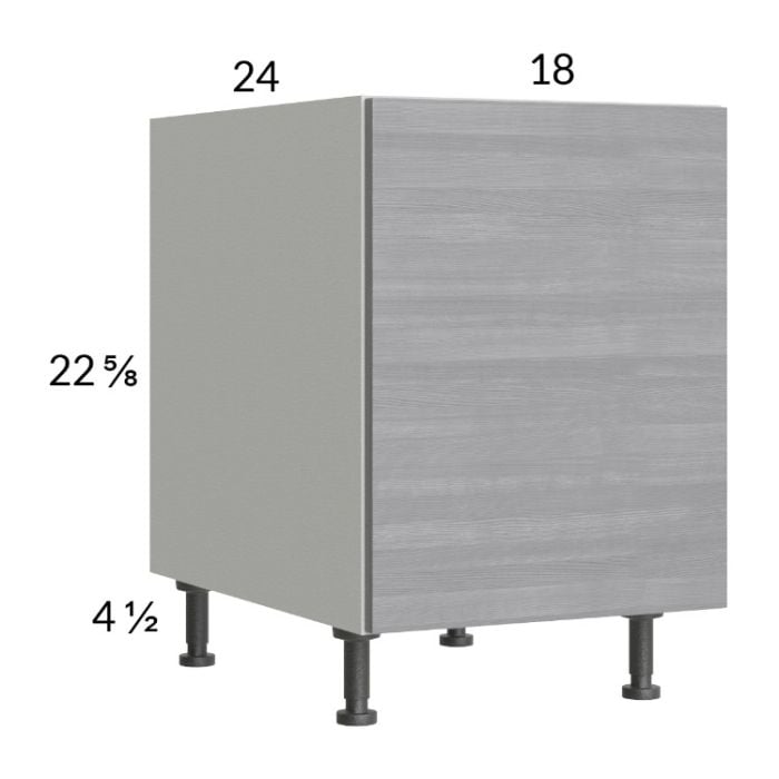 RTA Euro Grey 18" Full Height Door Desk Base Cabinet with 2 Finished End Panels