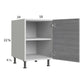 RTA Euro Grey 18" Full Height Door Desk Base Cabinet with 2 Finished End Panels