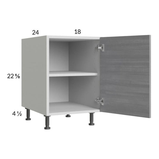RTA Euro Grey 18" Full Height Door Desk Base Cabinet