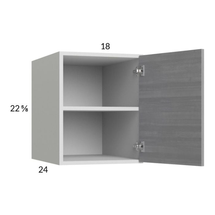 RTA Euro Grey 18" x 22-5/8" x 24" Wall Cabinet with 1 Finished End Panel
