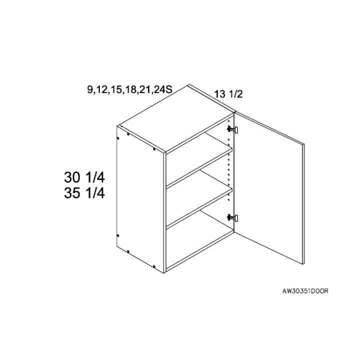 RTA Euro Grey 18" x 30-1/4" Wall Cabinet