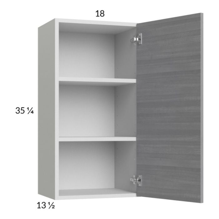 RTA Euro Grey 18" x 35-1/4" Wall Cabinet with 1 Finished End Panel