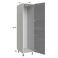 RTA Euro Grey 18" x 71-1/4" Open Utility Cabinet with 1 Door, 1 Finished End Panel, and 1 Set of Shelves