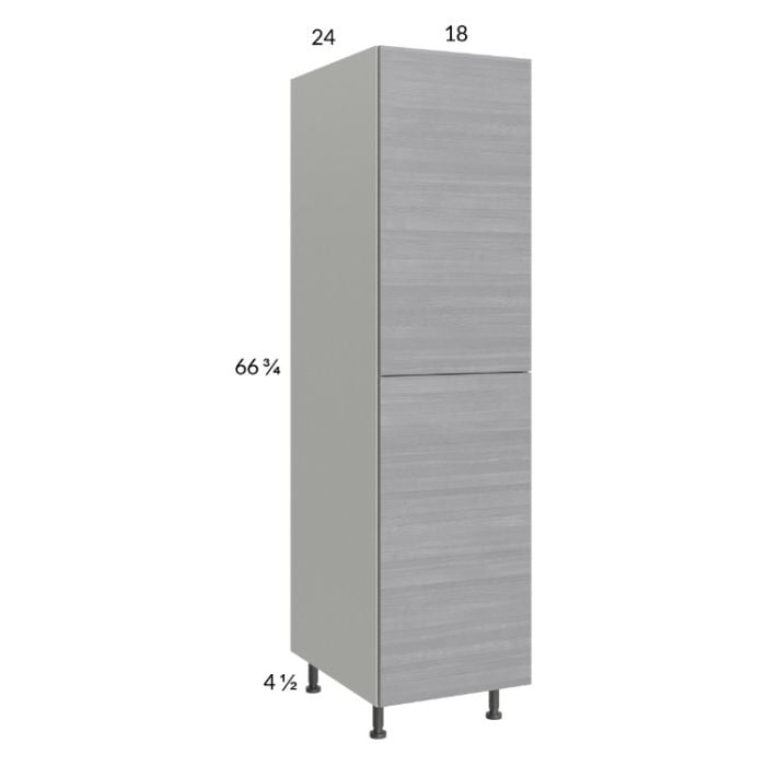 RTA Euro Grey 18" x 71-1/4" Open Utility Cabinet with 1 Door and 1 Finished End Panel