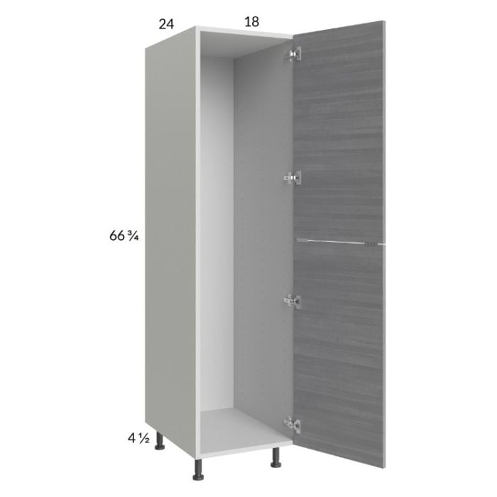 RTA Euro Grey 18" x 71-1/4" Open Utility Cabinet with 1 Door and 1 Set of Shelves