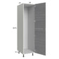 RTA Euro Grey 18" x 71-1/4" Open Utility Cabinet with 1 Door