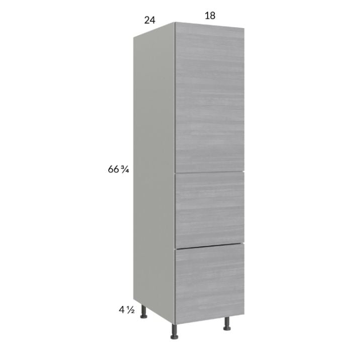 RTA Euro Grey 18" x 71-1/4" Utility Cabinet with 1 Door, 2 Drawers, 1 Inner Drawer, and 2 Finished End Panels