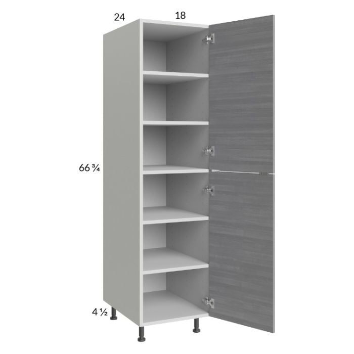 RTA Euro Grey 18" x 71-1/4" Utility Cabinet with 1 Door and 1 Finished End Panel