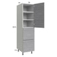 RTA Euro Grey 18" x 71-1/4" Utility Cabinet with 1 Door and 2 Drawers