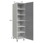 RTA Euro Grey 18" x 71-1/4" Utility Cabinet with 1 Door and 2 Finished End Panels