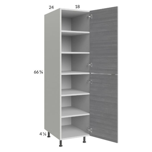 RTA Euro Grey 18" x 71-1/4" Utility Cabinet with 1 Door and 2 Finished End Panels