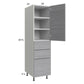 RTA Euro Grey 18" x 71-1/4" Utility Cabinet with 1 Door and 3 Drawers