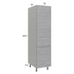 RTA Euro Grey 18" x 71-1/4" Utility Cabinet with 2 Doors, 1 Drawer, and 1 Finished End Panel