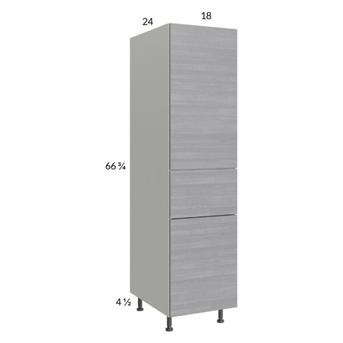 RTA Euro Grey 18" x 71-1/4" Utility Cabinet with 2 Doors, 1 Drawer, and 2 Finished End Panels
