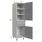 RTA Euro Grey 18" x 71-1/4" Utility Cabinet with 2 Doors and 1 Drawer