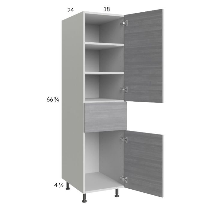 RTA Euro Grey 18" x 71-1/4" Utility Cabinet with 2 Doors and 1 Drawer