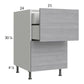 RTA Euro Grey 21" 2-Drawer Base Cabinet with 1 Inner Drawer and 2 Finished End Panels