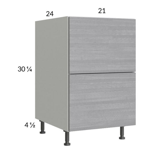 RTA Euro Grey 21" 2-Drawer Base Cabinet