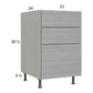 RTA Euro Grey 21" 3-Drawer Base Cabinet with 2 Finished End Panels