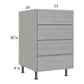 RTA Euro Grey 21" 4-Drawer Base Cabinet with 2 Finished End Panels