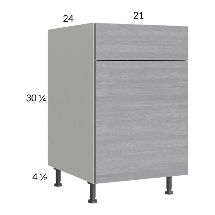RTA Euro Grey 21" Base Cabinet with 1 Finished End Panel