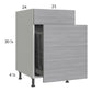 RTA Euro Grey 21" Base Cabinet with Double Trashcan Pullout