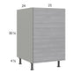 RTA Euro Grey 21" Full Height Door Base Cabinet with 1 Finished End Panel
