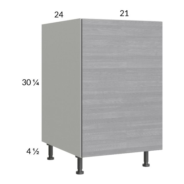 RTA Euro Grey 21" Full Height Door Base Cabinet with 2 Finished End Panels