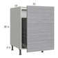 RTA Euro Grey 21" Full Height Door Base Cabinet with Double Trashcan Pullout