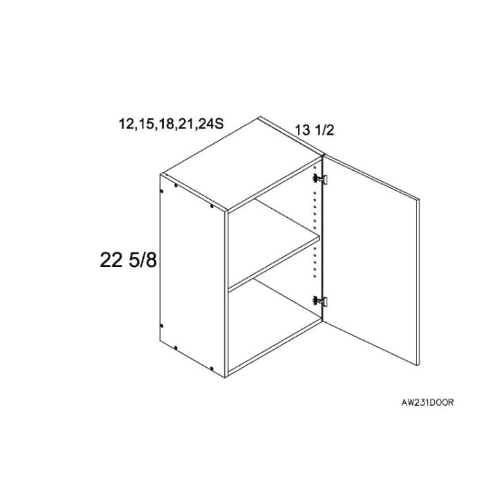 RTA Euro Grey 21" x 22-5/8" Wall Cabinet