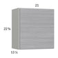 RTA Euro Grey 21" x 22-5/8" Wall Cabinet with 1 Finished End Panel