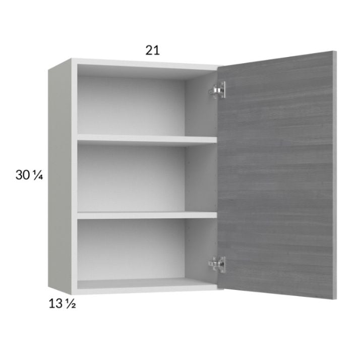 RTA Euro Grey 21" x 30-1/4" Wall Cabinet with 1 Finished End Panel