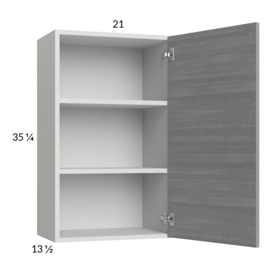 RTA Euro Grey 21" x 35-1/4" Wall Cabinet with 1 Finished End Panel