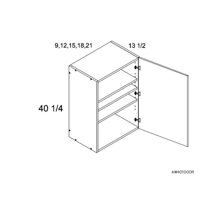 RTA Euro Grey 21" x 40-1/4" Wall Cabinet