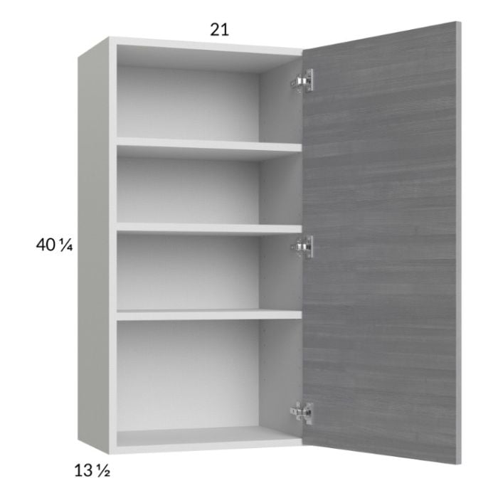 RTA Euro Grey 21" x 40-1/4" Wall Cabinet with 1 Finished End Panel