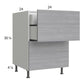 RTA Euro Grey 24" 2-Drawer Base Cabinet with 1 Inner Drawer and 1 Finished End Panel