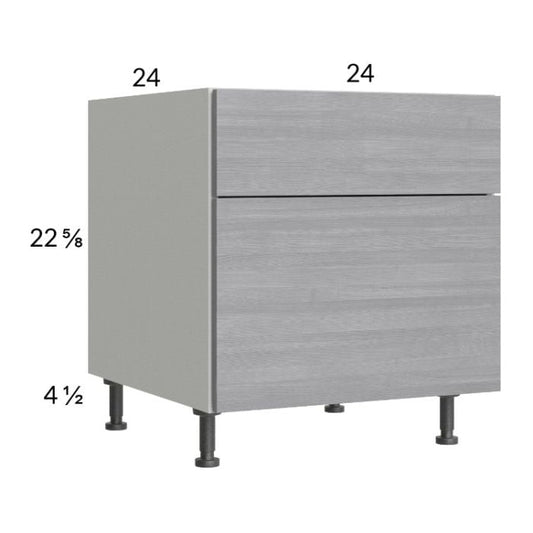 RTA Euro Grey 24" 2-Drawer Desk Base Cabinet with 2 Finished End Panels