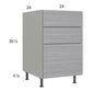 RTA Euro Grey 24" 2-Drawer Range Base Cabinet with 1 False Drawer Front