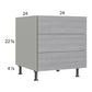 RTA Euro Grey 24" 3-Drawer Desk Base Cabinet with 2 Finished End Panels