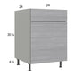 RTA Euro Grey 24" Base Cabinet with 1 Door and 2 Finished End Panels