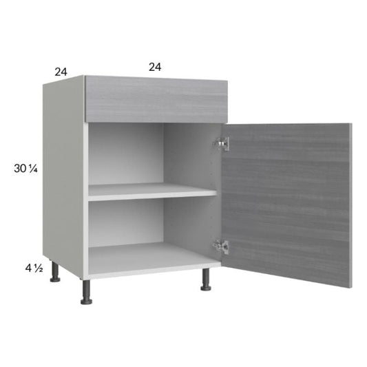 RTA Euro Grey 24" Base Cabinet with 1 Door and 2 Finished End Panels