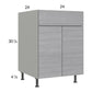 RTA Euro Grey 24" Base Cabinet with 1 Finished End Panel