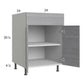 RTA Euro Grey 24" Base Cabinet with 2 Finished End Panels