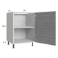 RTA Euro Grey 24" Full Height Door Base Cabinet with 1 Door and 2 Finished End Panels