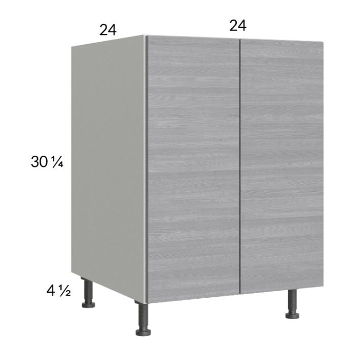RTA Euro Grey 24" Full Height Door Base Cabinet with 1 Finished End Panel